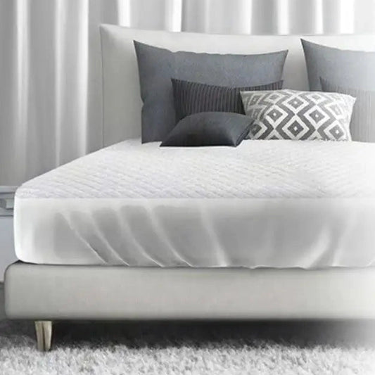Boca Terry Waterproof Quilted Fitted Bed Pad w/Elastic Anchor Bands - Queen