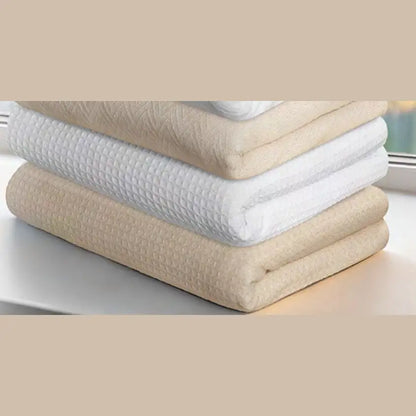 Boca Terry Jaipur Big Honeycomb Thermal Cotton Blanket - Twin - White