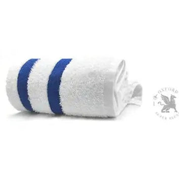 Boca Terry Economy Stripe Pool Towel - White with Royal Blue Stripes