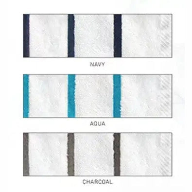 Boca Terry Premium Horizontal Stripe Pool Towel 30 x 60 - Charcoal Grey