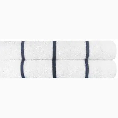 Boca Terry Premium Horizontal Stripe Pool Towel 30x60 - Navy Blue