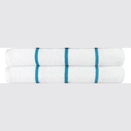 Boca Terry Premium Horizontal Stripe Pool Towel 30 x 60 - Aqua