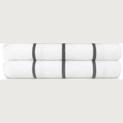 Boca Terry Premium Horizontal Stripe Pool Towel 30x68 - Charcoal Grey Stripe