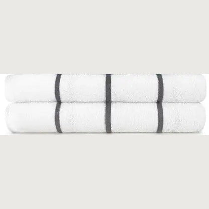 Boca Terry Premium Horizontal Stripe Pool Towel 30x68 - Charcoal Grey Stripe