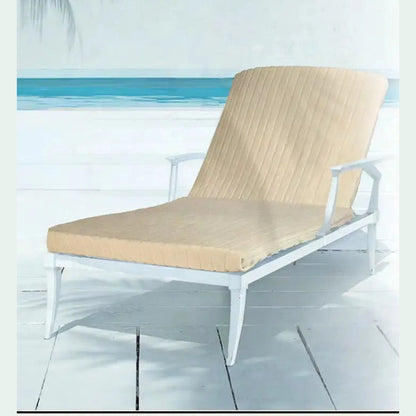 Boca Terry Velour Stripe Terry Lounge Chair Cover w/Fitted Hood 340 GSM - Ecru