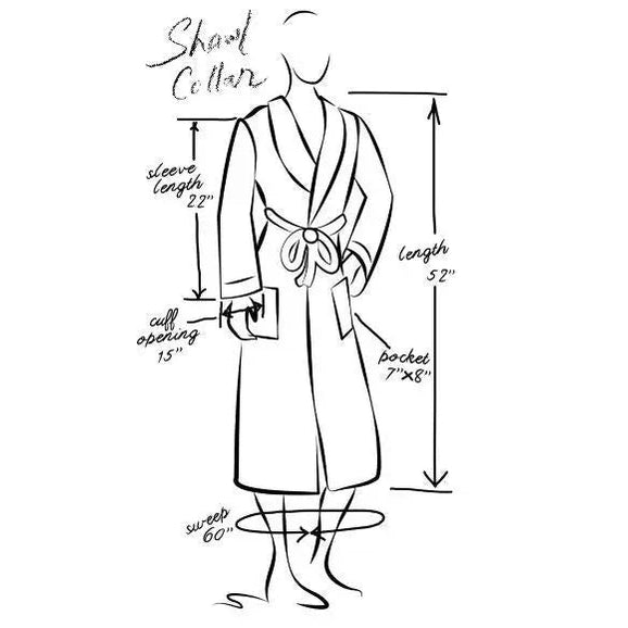 Boca Terry Basic Waffle Shawl Collar Robe w/Navy Piping