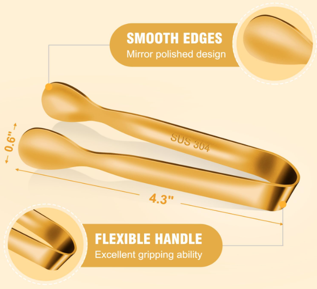 Small Serving Tongs - Gold