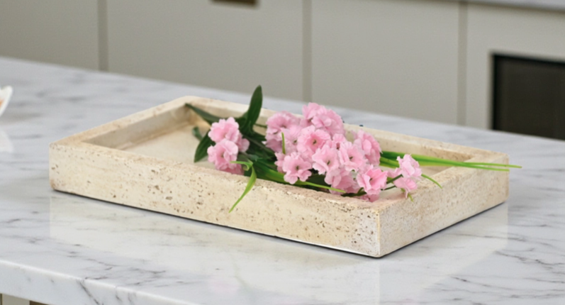 Rectangular Stone Tray 9.75 Inches