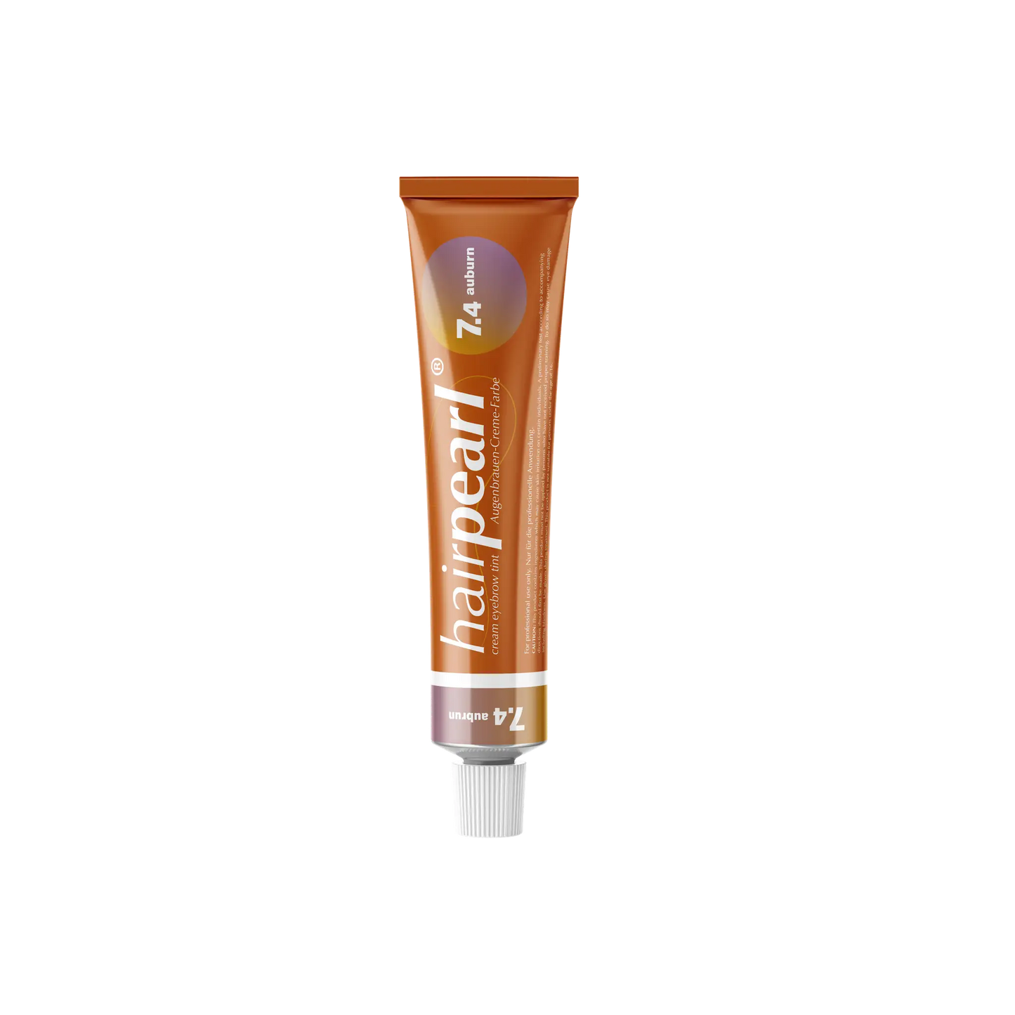 Hairpearl Auburn Tint #7.4 cream eyebrow tint tube for natural redheads