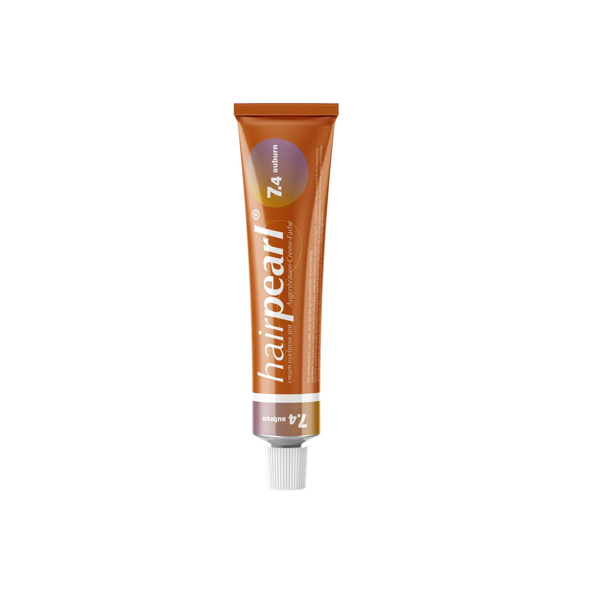 Hairpearl Auburn Tint #7.4 cream eyebrow tint tube for natural redheads