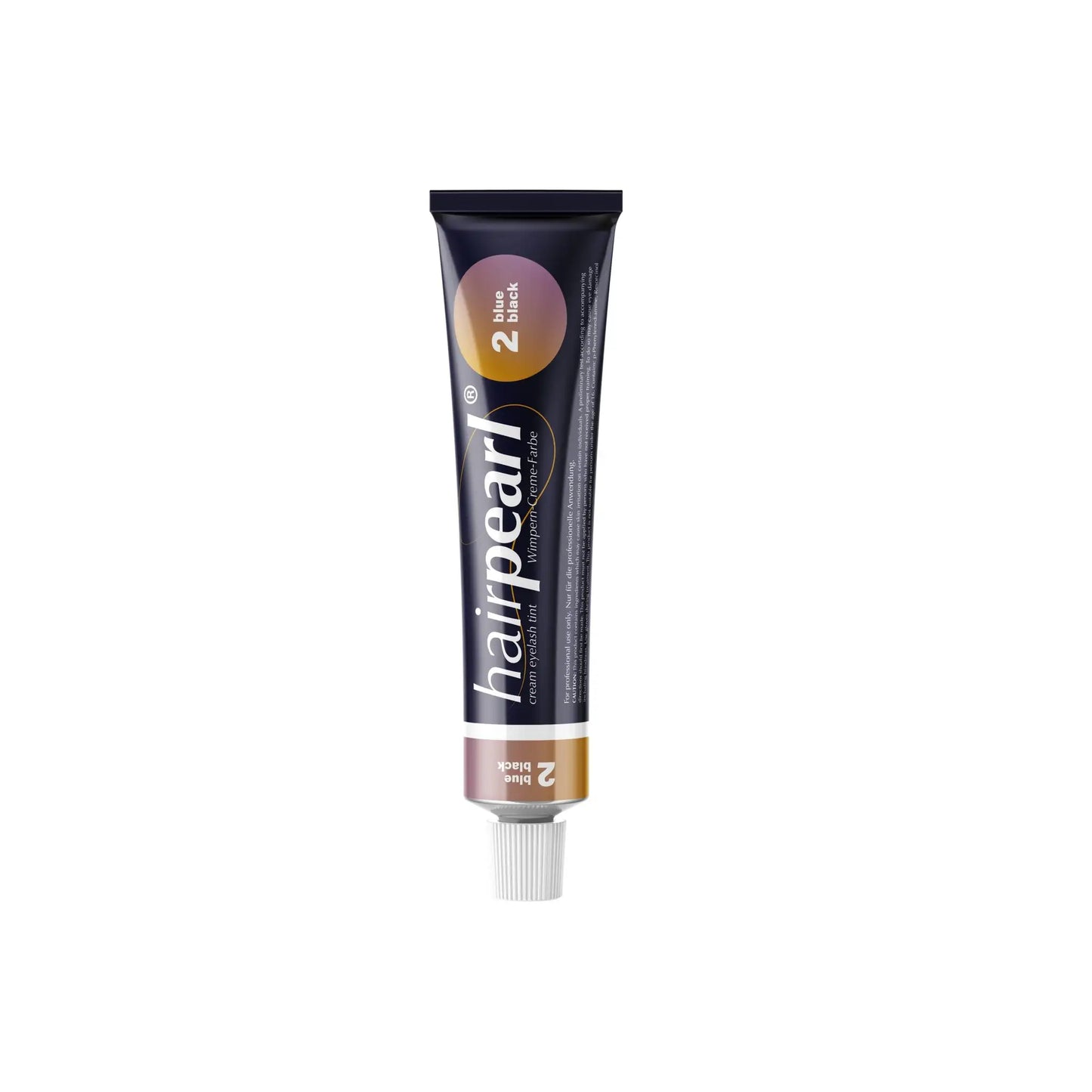 Hairpearl Blue Black Tint #2 cream eyelash dye tube isolated