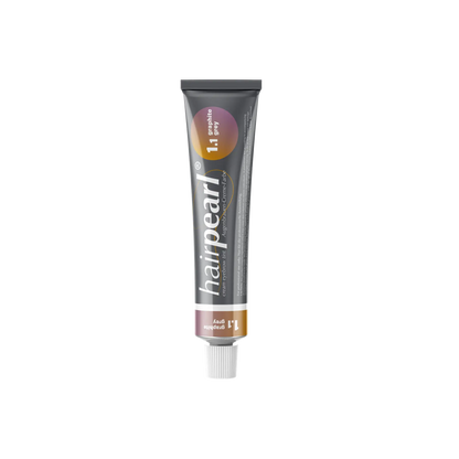 Hairpearl Graphite Grey #1.1 cream eyebrow tint tube with ribbed cap