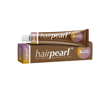 Hairpearl 3.1 Middle Brown Tint packaging with tube and box