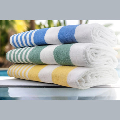 Boca Terry Tropical Stripe Pool Towel  30 x 60 - Blue