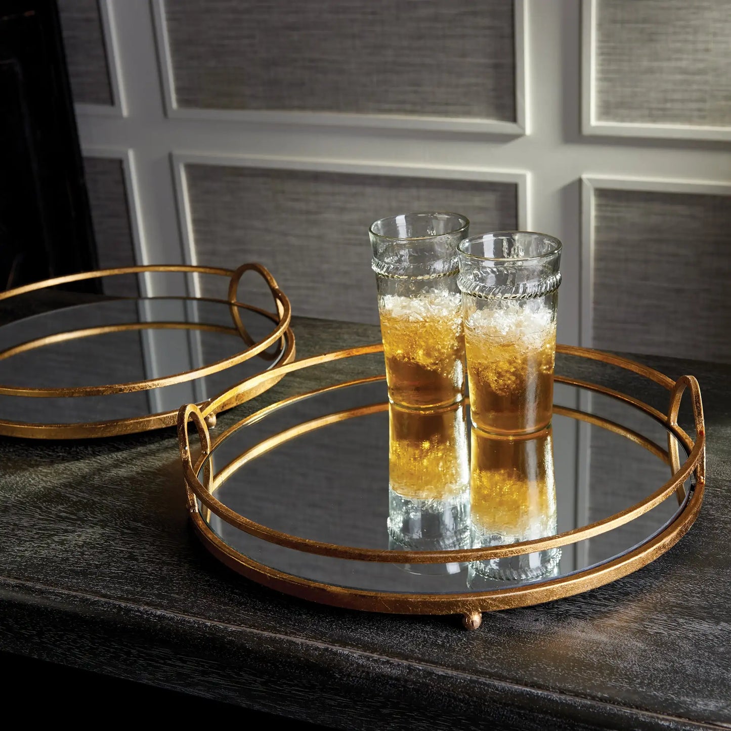 HUDSON MIRRORED TRAYS, SET OF 2 - view 2