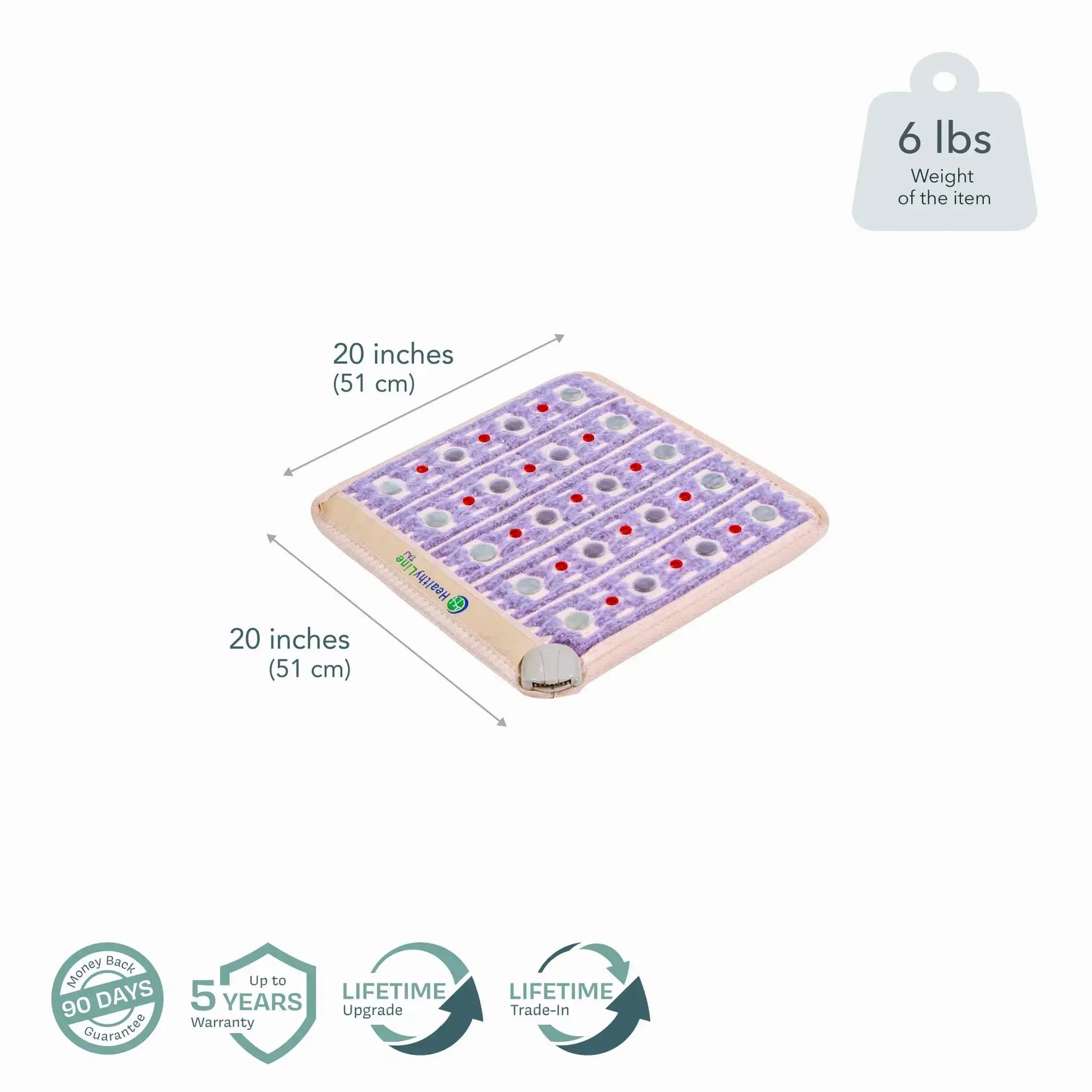HealthyLine TAJ-Mat small purple infrared heating pad with PEMF and LED therapy