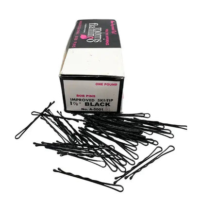 Morris Flamingo Ski-Tip Bob Pins Black Salon Hair Pins