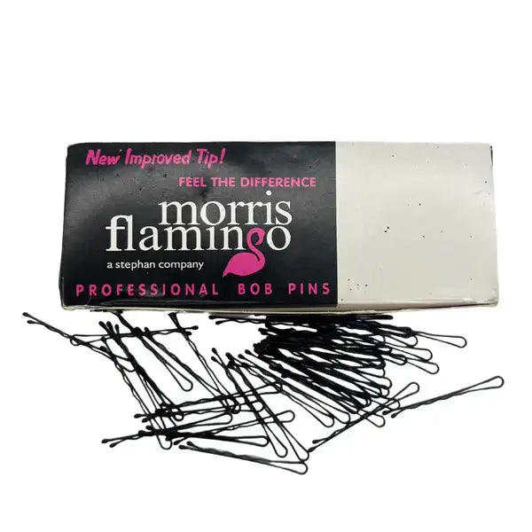 Morris Flamingo Ski-Tip Bob Pins Black Salon Hair Pins