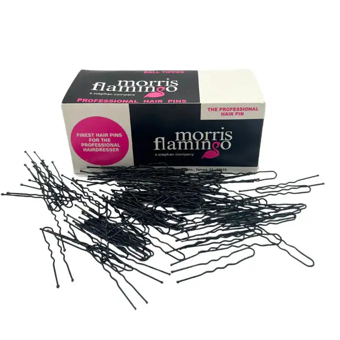 Morris Flamingo Crimped Ball-Tip Hair Pins 2" Black