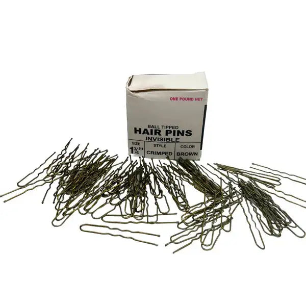 Morris Flamingo Crimped Ball-Tip Hair Pins 1-3/4" Brown