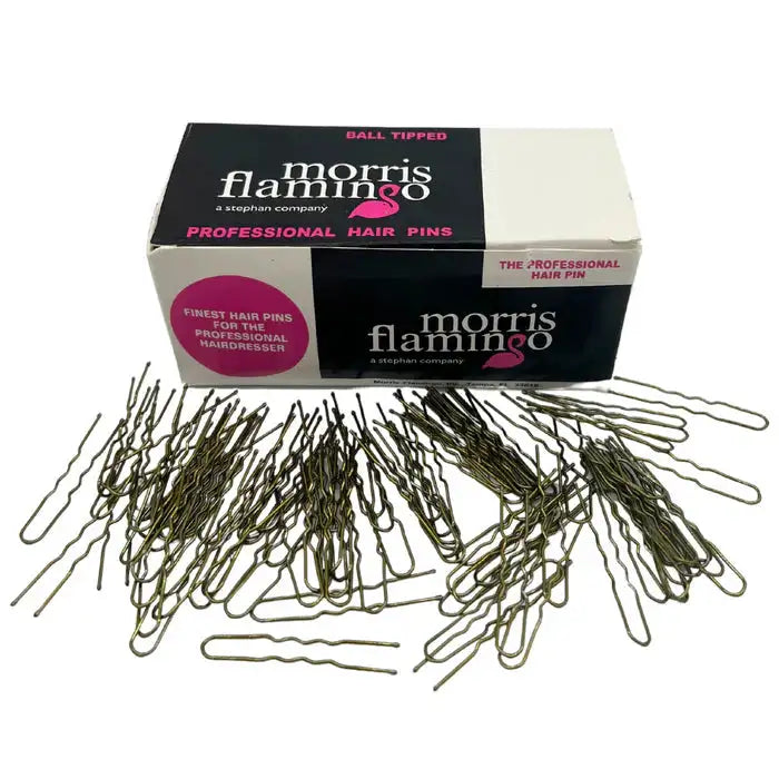 Morris Flamingo Crimped Ball-Tip Hair Pins 2" Brown