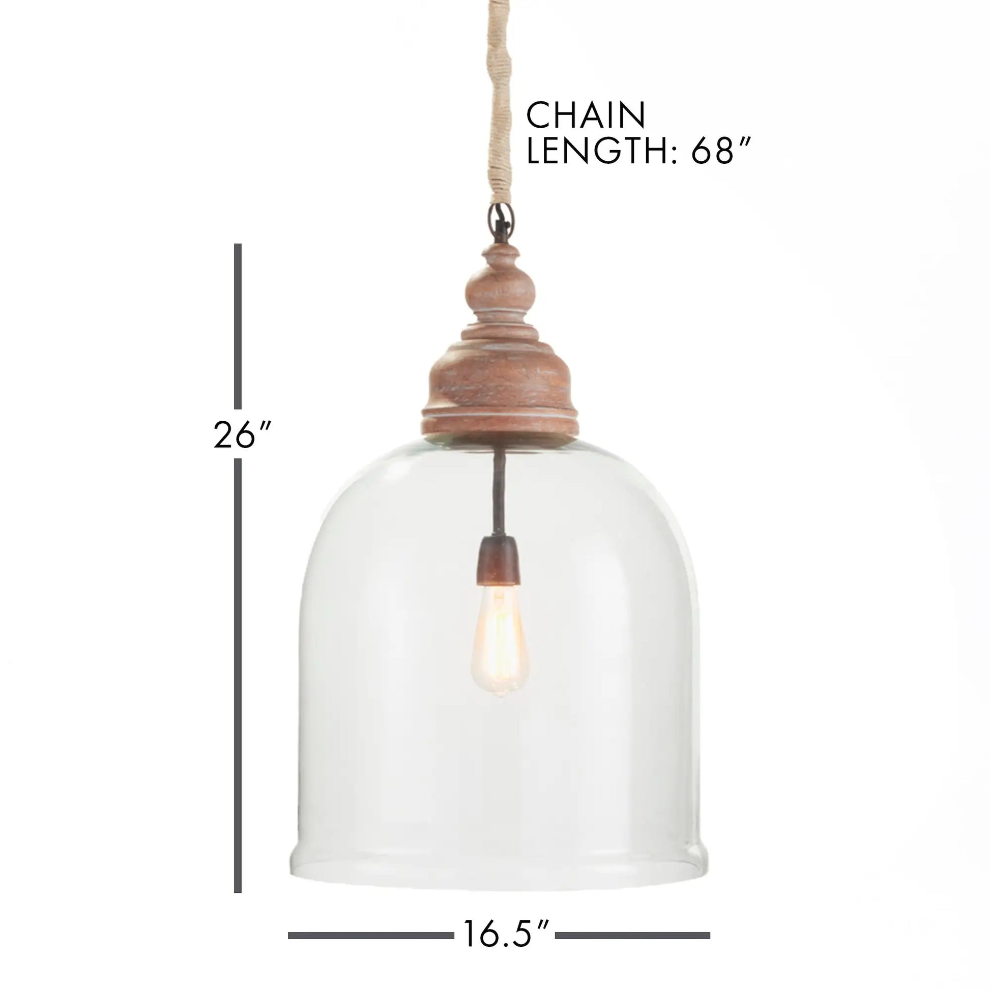 VINTNER'S CLOCHE PENDANT 26" - view 2