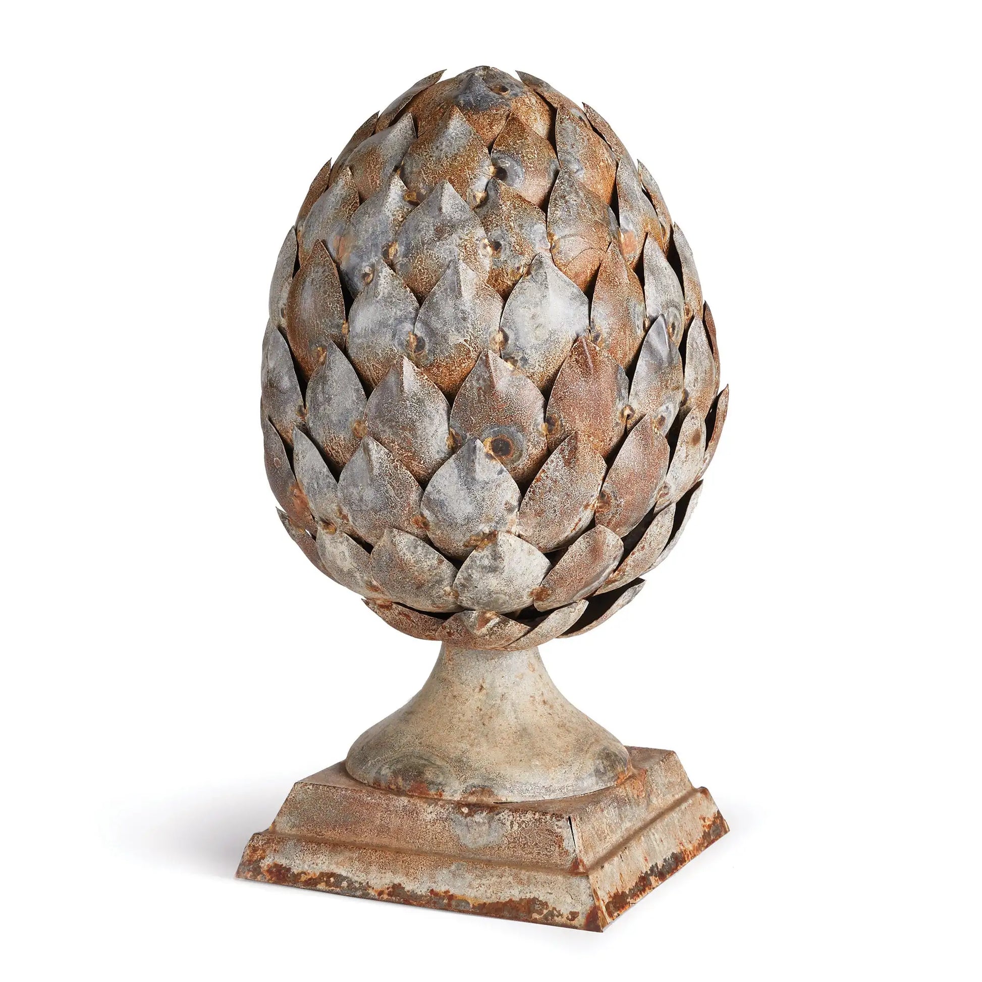 WEATHERED METAL ARTICHOKE FINIAL