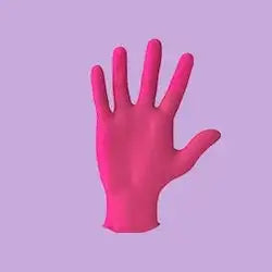 Ventyv Coral Flamingo nitrile powder-free exam glove box with aloe and vitamin E coating