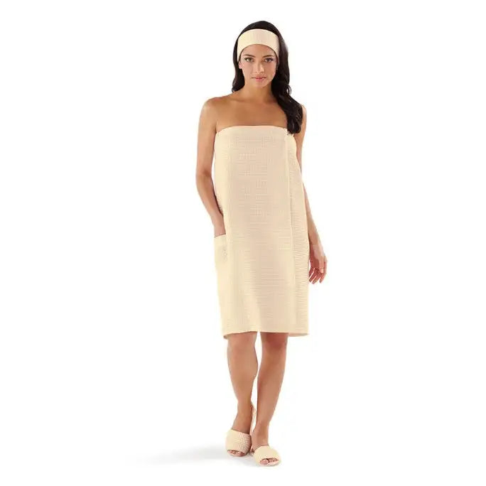 Boca Terry Spa Wrap - Women’s Microfiber - Ecru