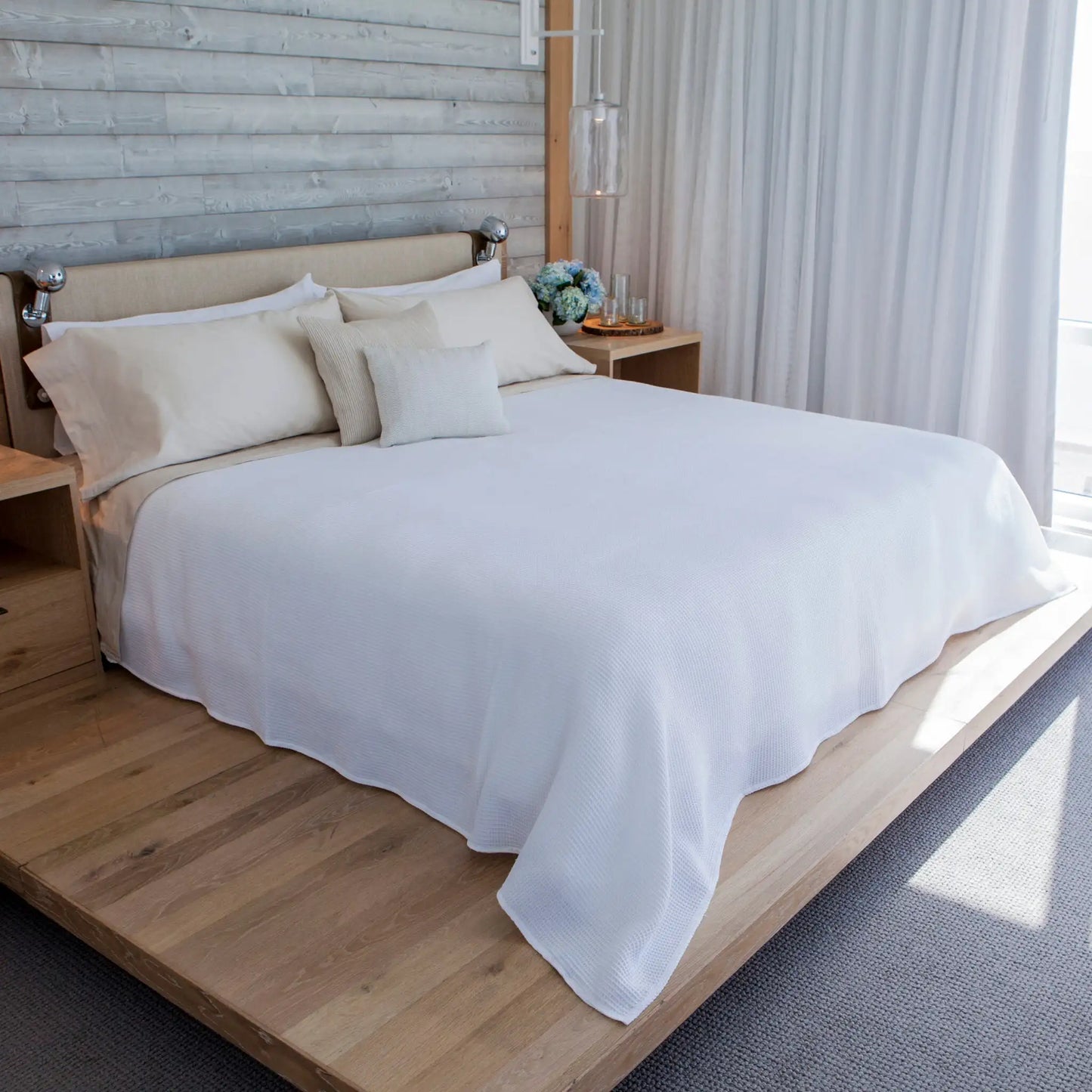 Boca Terry Waffle Blanket - King - White
