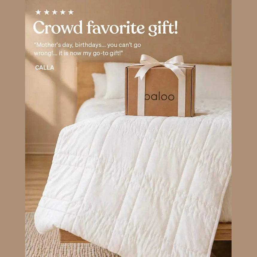 Baloo Weighted Throw 12 lbs - Pebble White