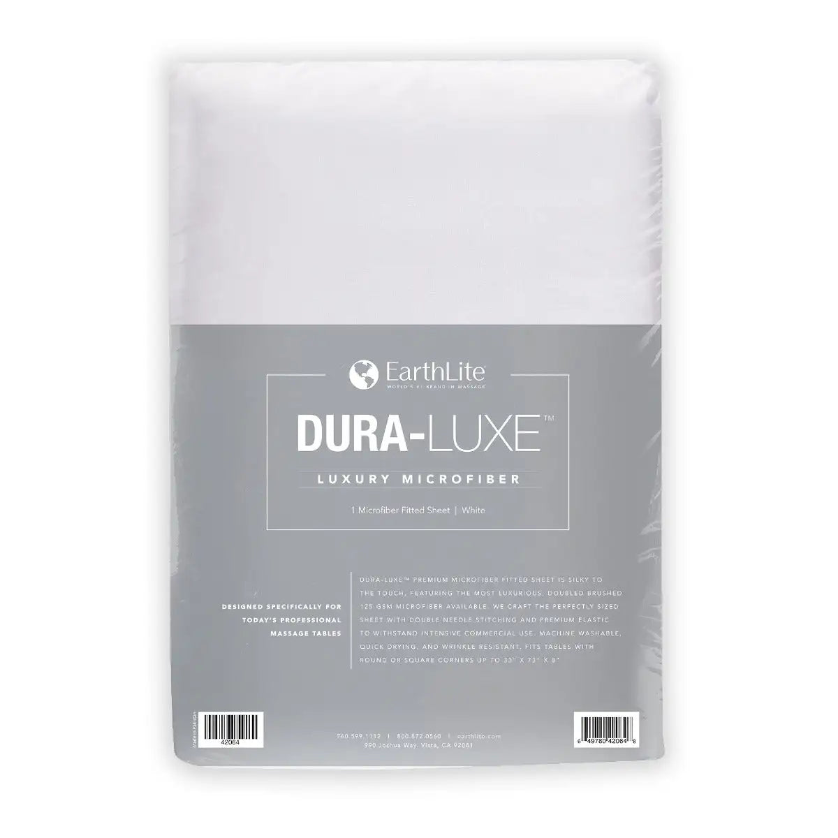 Earthlite Dura‐Luxe™  Microfiber Fitted Sheet (Cream or White)