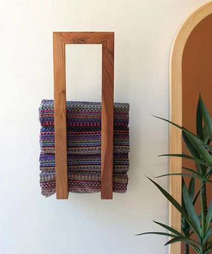 Wooden Wall Towel Rack