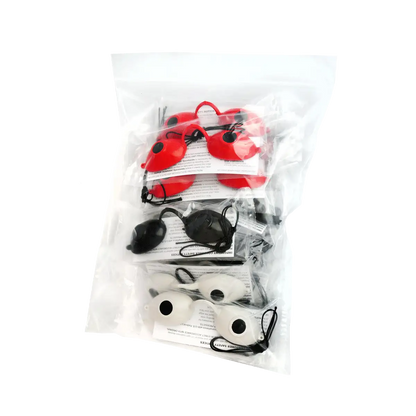 12-pack red black and white protective eyeshields in retail packaging