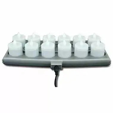 Amber Platinum+ LED Rechargeable Set 12 Candles / 1 Tray / 1 Power Supply