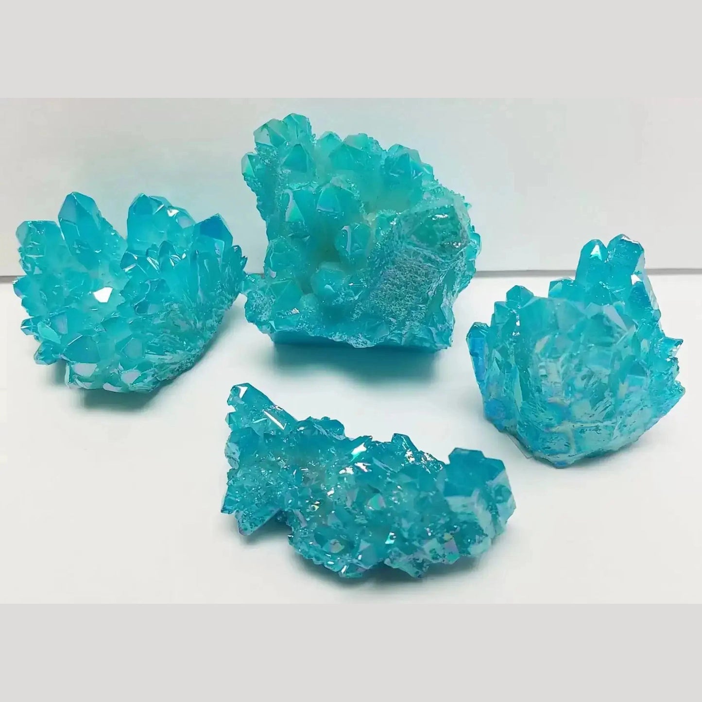 Aqua Aura Quartz Clusters