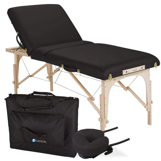 Earthlite Avalon XD Tilt Top massage table with case, black