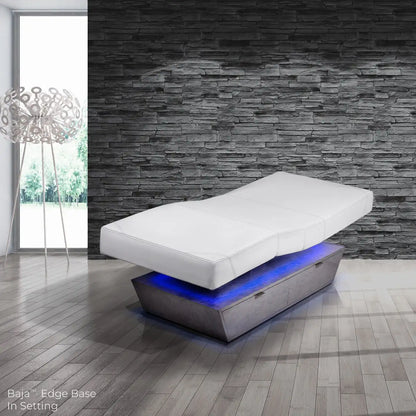 Living Earth Crafts Baja Edge multi-purpose treatment table in spa room setting