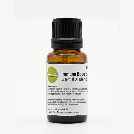 Boon & Bliss Immune Boost Essential Oil Blend, 15 ml amber glass bottle with black cap