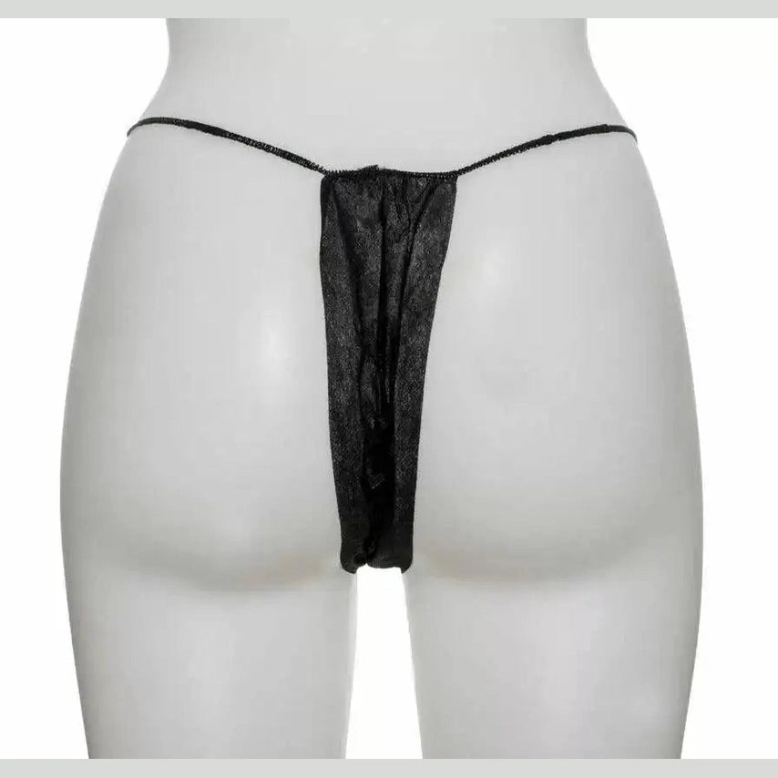 Dukal Reflections Disposable Thong Panty - Black