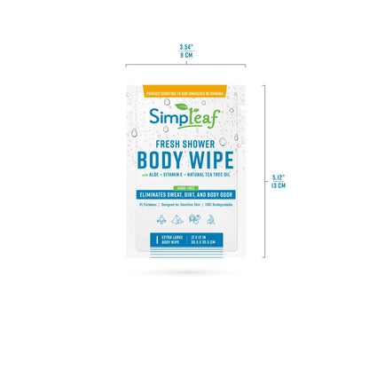 Simpleaf XL Fresh Shower Body Wipes - 20 Count
