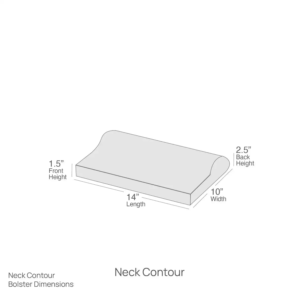 Earthlite Neck Contour Bolster side profile showing contour shape