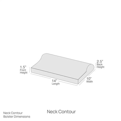 Earthlite Neck Contour Bolster side profile showing contour shape