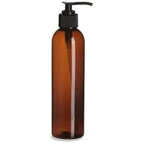 8oz Amber PET Cosmo Round Bottle with Pump