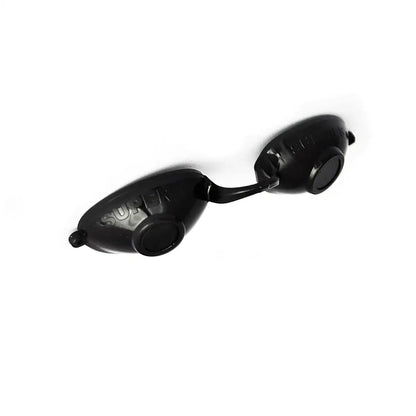Black Super Sunnies Classic Eyeshields with opaque lenses for tanning