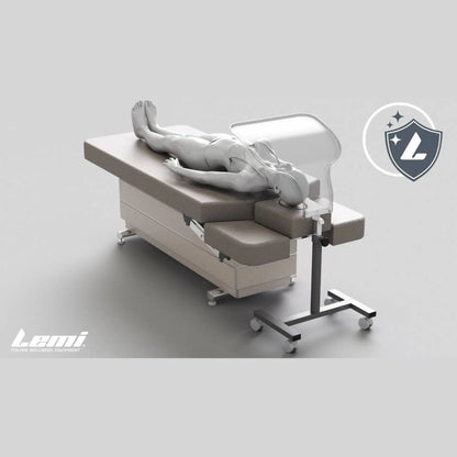 Protective Plexiglass Spa Shield with Adjustable Height and Base With Wheels