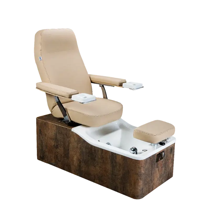 LEMI Capri Electrically Adjustable Pedicure Spa Chair With Pipeless Hydromassage Pedicure Tub, Manicure Bowls, 180° Rotation Seat and Adjustable Foot Support