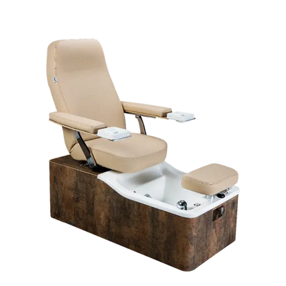 LEMI Capri Electrically Adjustable Pedicure Spa Chair With Pipeless Hydromassage Pedicure Tub, Manicure Bowls, 180° Rotation Seat and Adjustable Foot Support