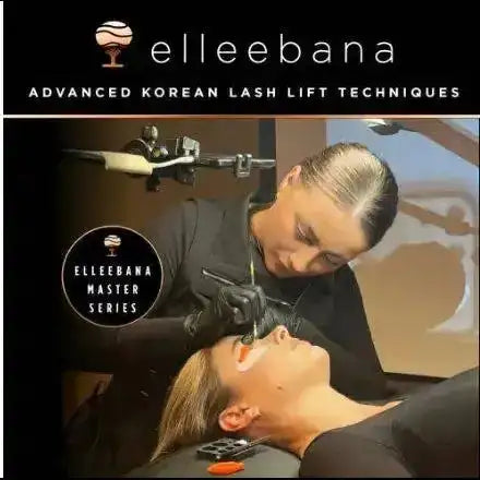 Elleebana Korean Lash Lift Techniques online course cover, advanced certification module