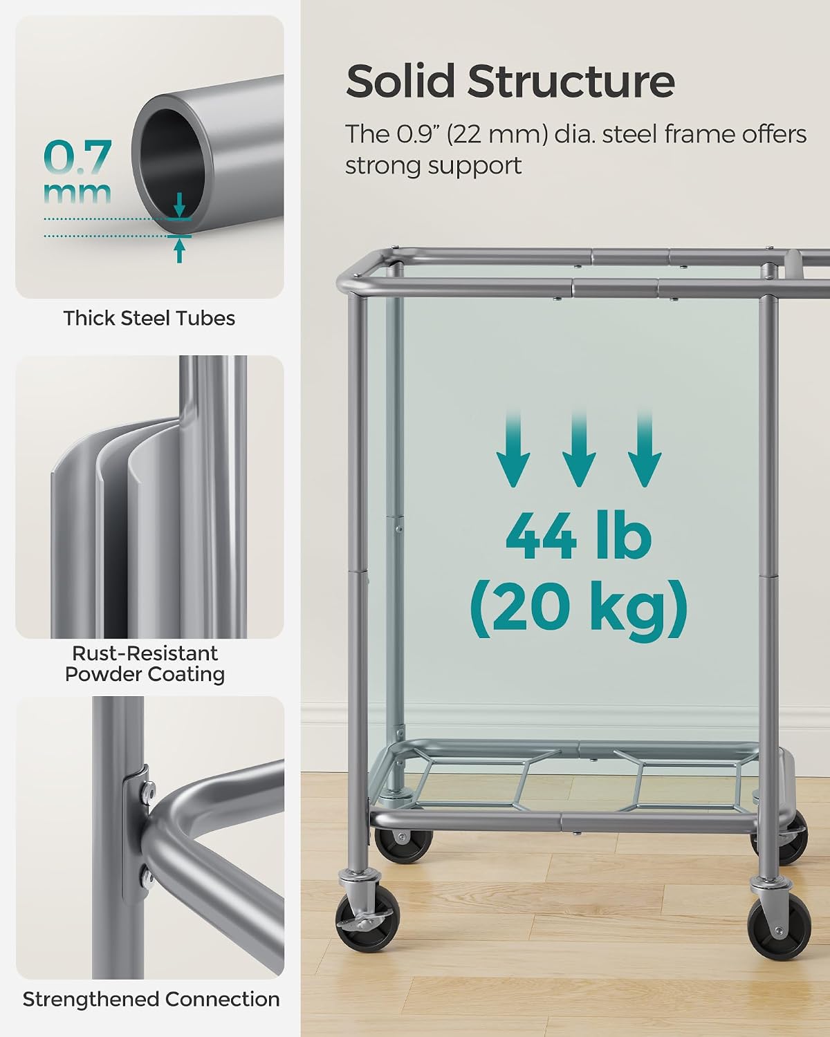 2 Compartment Laundry Cart